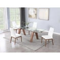 thumbnail image 2 of Milan Esmeralda Walnut Veneer 5-PC Dining Set w/ 2-Tone White/Wood Chairs, 2 of 10