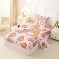 thumbnail image 2 of Manfei Cute Capybara Twin Sheets,Lovely Initial A Bedding,Pink Brown,3-Piece, 2 of 6