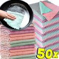 thumbnail image 2 of Super Absorbent Microfiber Towel Kitchen Cleaning Cloth Non-stick Oil Dishcloths Double Layer Washing Cloths Rags Scouring Pads Random Color 5PCS, 2 of 6