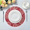 thumbnail image 3 of GZHJMY Valentine's Day Love Heart Round Placemasts Set of 4, Non-Slip Heat Resistant Place Mats Washable Kitchen Dining Table Mats, 15.4", 3 of 5