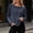 Dark Blue, variant on CYMMPU Women's Asymmetrical Cold Shoulder Long Sleeve Top, Solid Color Stretchy Fabric Tee, Fashion Casual Wear for Fall & Daily Use Navy S