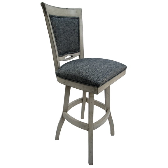 Tobias Designs 34" Swivel Wood Extra Tall Bar Stool without Arms in Gray