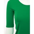 thumbnail image 4 of SSOULM Women's 1/2 Sleeve Crewneck Cotton Basic Slim Fit T-Shirt Top with Plus Size, 4 of 4