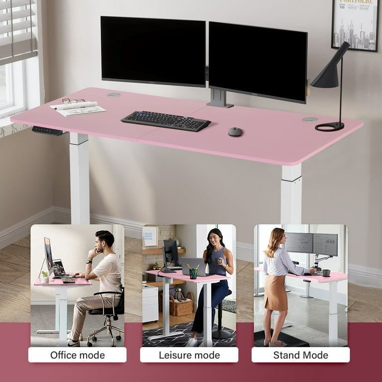 55 Pink Electric Height Adjustable Study Desk Or Home Office Desk
