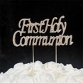 thumbnail image 1 of Tian Sweet 33014-FC 2.2 oz First Holy Communion Cake Topper - Silver, 1 of 1