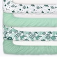 The Peanutshell Fitted Crib Sheets for Boys or Girls, 4 Pack Set, Green