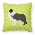 thumbnail image 2 of Carolines Treasures BB3823PW1818 Black Border Collie Checkerboard Green Fabric Decorative Pillow, 2 of 5
