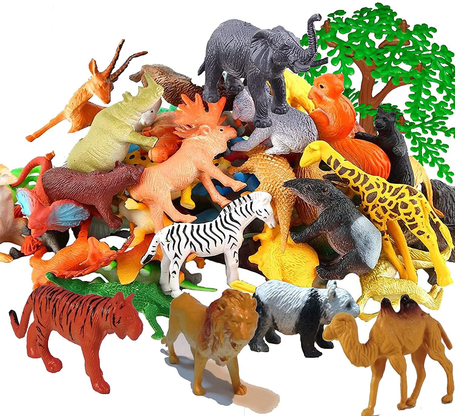 12X Wild Zoo Safari Animals Model Lion Tiger Leopard Giraffe Figure Kids' Toy_ns 