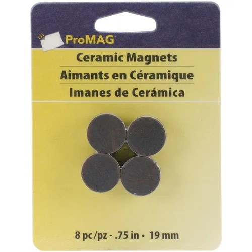 Promag Round Ceramic Magnets 8/Pkg-.75"