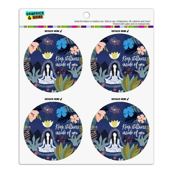 Keep Stillness Inside of You Meditation Yoga Refrigerator Fridge Locker Vinyl Circle Magnet Set