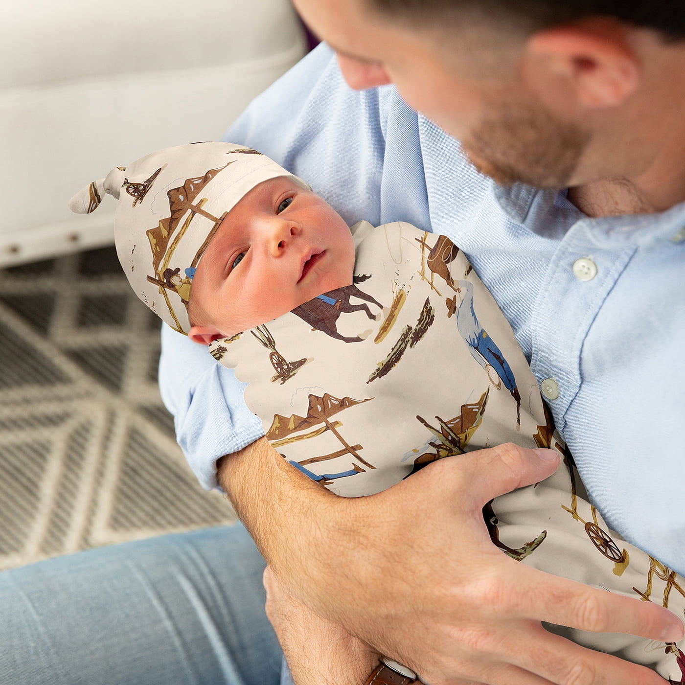 Wild West Baby Cocoon and Beanie Hat Sleep Sack Set by Sweet Jojo Designs