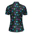 thumbnail image 3 of Funny Colorful Neon Cat Head Golf Women's Polo Shirt S-5XL, 3 of 7
