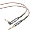 thumbnail image 4 of Clef Audio Labs 6.35mm TS to 6.35mm TS Straight to Angled, Black Chrome Zinc Alloy Shell/Grey Copper Braided - 6FT - 1PK, 4 of 5