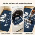 thumbnail image 5 of Washable Non-Slip Kitchen Rug Set 3-Piece, Dark Oil Resistant Runner Mats with Knife & Fork Print, 5 of 7