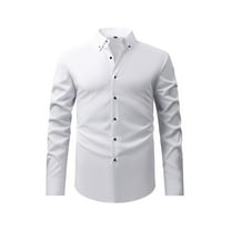Wancir Mens Dress Shirts Long Sleeve Button Down Shirts for Men Casual Solid Formal Business Regular Fit Shirt
