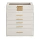 thumbnail image 5 of SONGMICS Caja de Joyas, Caja Joyero de 6 Niveles, para Gafas de Sol, Joyas Grandes, Tapa de Cristal, 5 Cajones, Blanco Nube y Dorado, 5 of 9