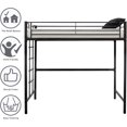 thumbnail image 5 of Bonnlo Twin Metal Loft Bed Frame for /Adults/Teens, Space-Saving Design, Black, 5 of 7