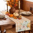 thumbnail image 6 of Fall Blue Pink Pumpkins Table Runner - 90 Inch Long Thanksgiving Harvest Brown Plaid Cotton and Linen Blended Dress Scarves Farmhouse Table Runner for Kitchen Dining, Coffee Table, 13" x 90", 6 of 8