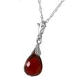 thumbnail image 2 of Galaxy Gold 14K Solid Gold 2.5 Carat Natural Garnet Pendant Necklace for Women - White Gold Fine Jewelry, 2 of 3