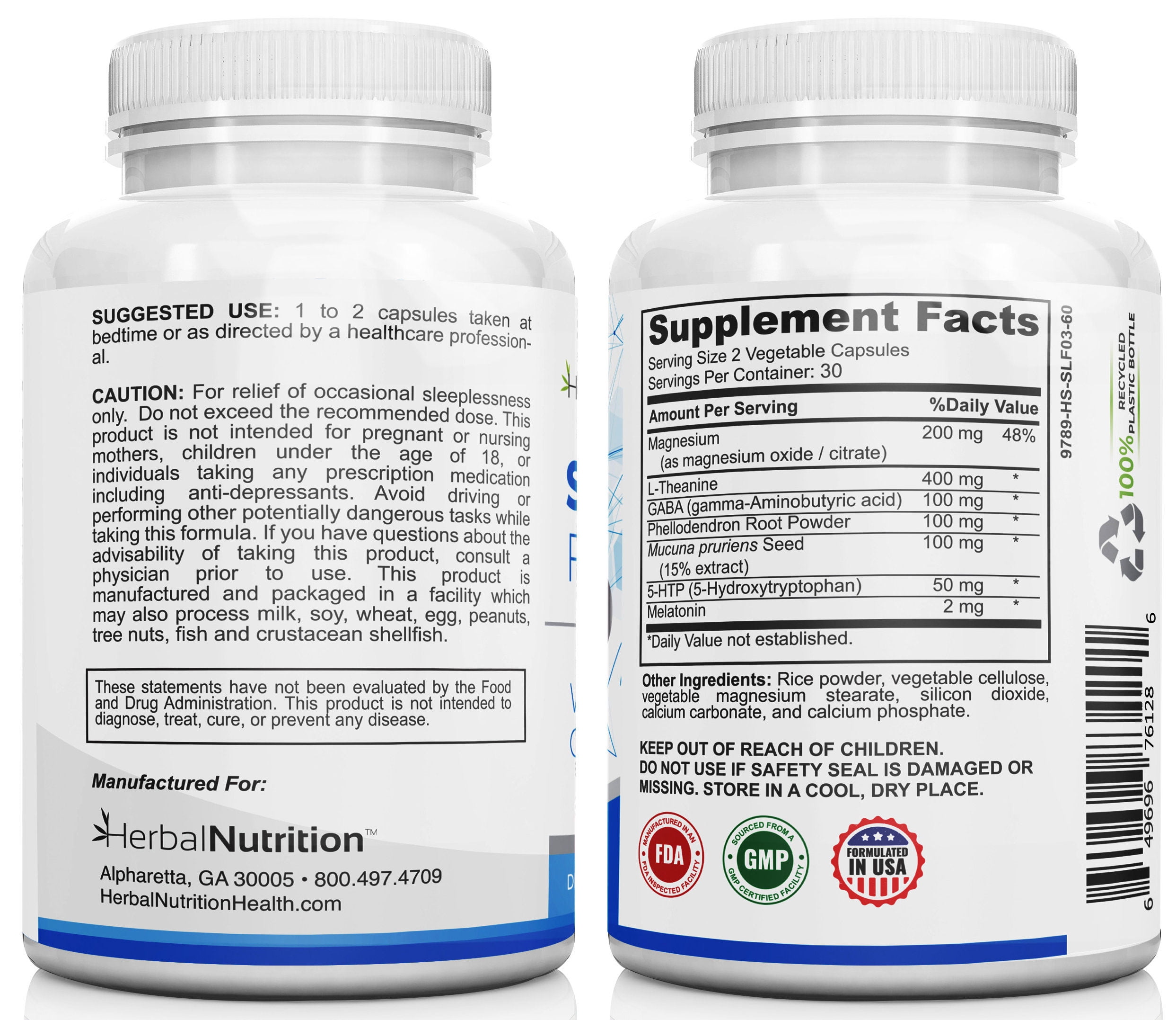 Sleep Formula a Sleep Support Supplement Multi-Ingredient Melatonin, GABA, L-Theanine and More One Bottle