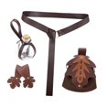 thumbnail image 2 of 5 piezas de cinturón medieval, bolsa, falda, senderismo, botella, accesorios de disfraz medieval para fiesta Marrón, 2 of 8