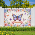 thumbnail image 5 of Yatrandify Colorful Design Butterfly Happy Birthday Banner Floral Pattern for Birthday Celebration Garden Party Kids Event, 5 of 7