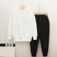 thumbnail image 2 of NOLDARES 2pcs Toddler Baby Boy Fall Winter Clothes Print Long Sleeve Sweatshirt Tops Casual Pants Set Little Kids Outfits Clothing(White,4-5 Y), 2 of 4