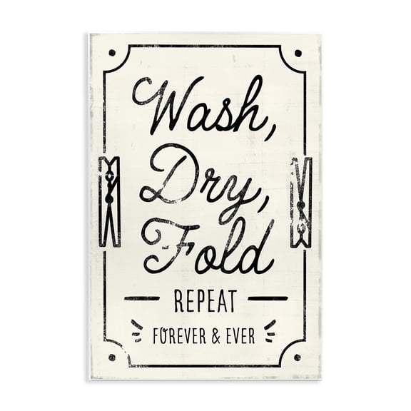Stupell Industries Cottage Charming Laundry Wash Dry Fold Wall Plaque Art, 10 x 15, by Victoria Barnes