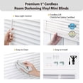 thumbnail image 4 of Regal Living White Cordless 1" Room Darkening Mini Blinds - 31 in. x 72 in., 4 of 6