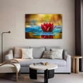 thumbnail image 5 of Red Lotus Flower Canvas Poster Bedroom Decor Sports Landscape Office Room Decor Gift,Frame-style,08x12inch(20x30cm), 5 of 8