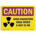 thumbnail image 1 of SignMission OS-CR-A-1218-L-10173 12 x 18 in. OSHA Caution Radiation Sign - High Radiation Area X-Ray is On, 1 of 1