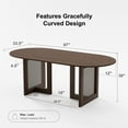 thumbnail image 4 of Cinna 67"x33.5" Soild Wood Dining Table Rattan Oval Kitchen Table, Walnut, 4 of 6