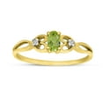 thumbnail image 1 of 10k Yellow Gold Oval Peridot And Diamond Ring, 1 of 6