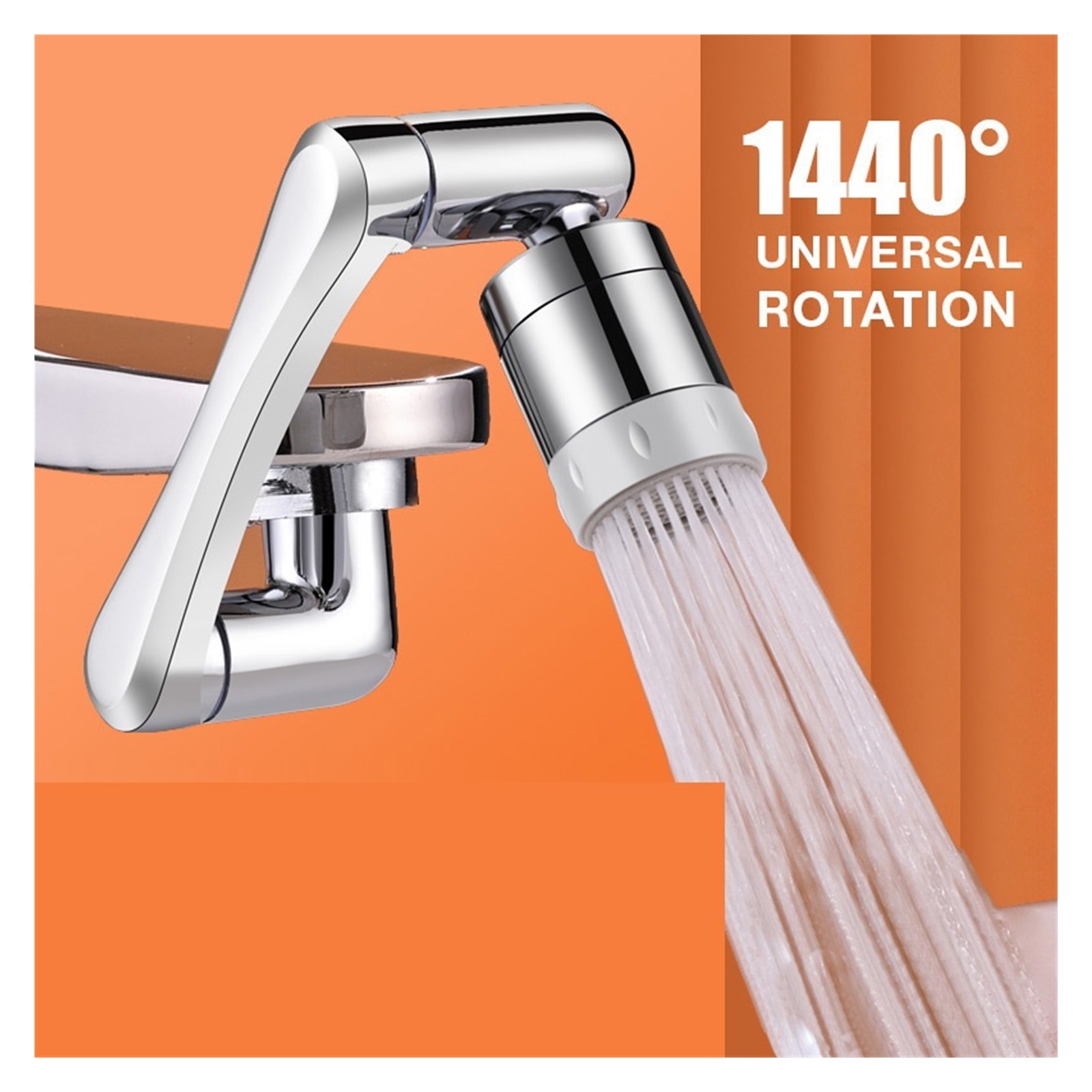 Stainless Steel Universal 1080 °Swivel Robotic Arm Swivel Extension Faucet Aerator Kitchen Sink Faucet Extender 2Water Flow Mode ,Easy to Install