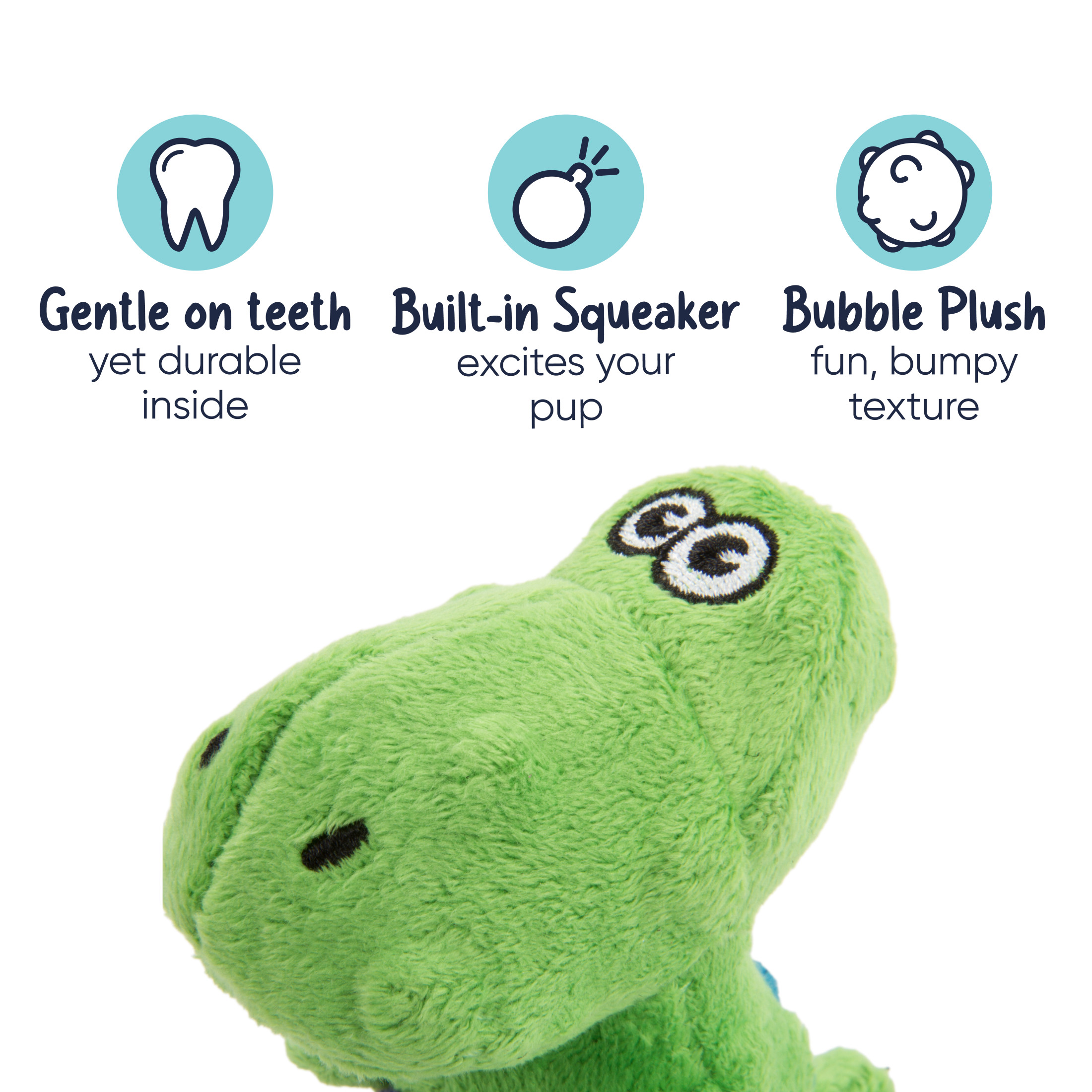 goDog Dinos T-Rex Mini Plush Squeaker Dog Toy photo 3