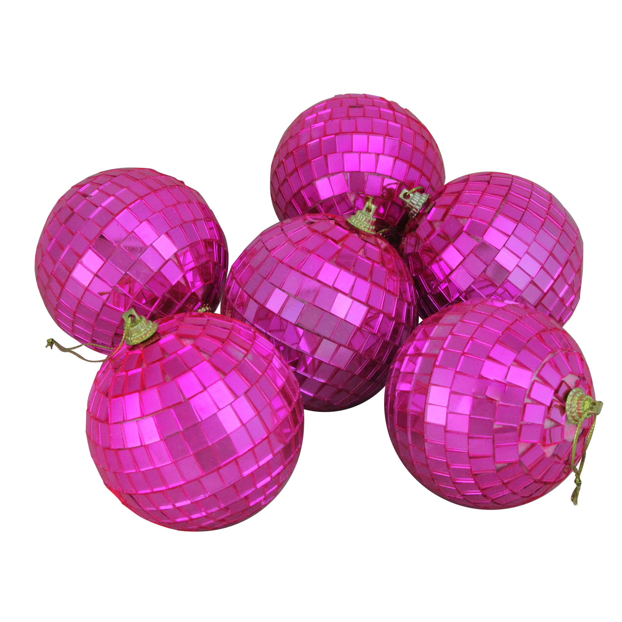 Northlight 6ct Mirrored Glass Disco Ball Christmas Ornament Set 3.25