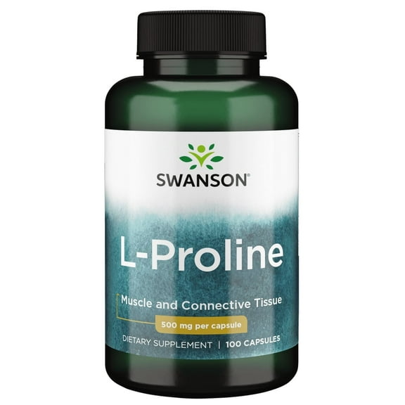 Swanson L-Proline Capsules, 500 mg, 100 Count
