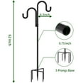 thumbnail image 2 of Double Shepherds Hooks for Outdoor, Bird Feeder Pole with 5 Prongs Base, Heavy Duty Garden Hook for Lantern, Wind Chime and Hummingbird Feeder, 62 Inch, 2 Pack, 2 of 8