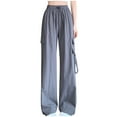 thumbnail image 3 of Kmdttou Wide Leg Cargo Pants Mid-waist Pocket Overalls Casual Pants In Spring And Summer, 3 of 9