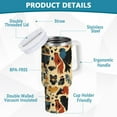 thumbnail image 2 of Yayeee 30oz Double-Wall Insulated Stainless Steel Tumbler with Handle Bottle, Red Geometric, 2 of 8