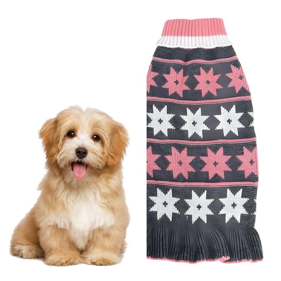 GASTROPOD Dog Clothes,Acrylic Fibers Puppy Clothes,Simple Pattern Dog Dress,Gray,XS