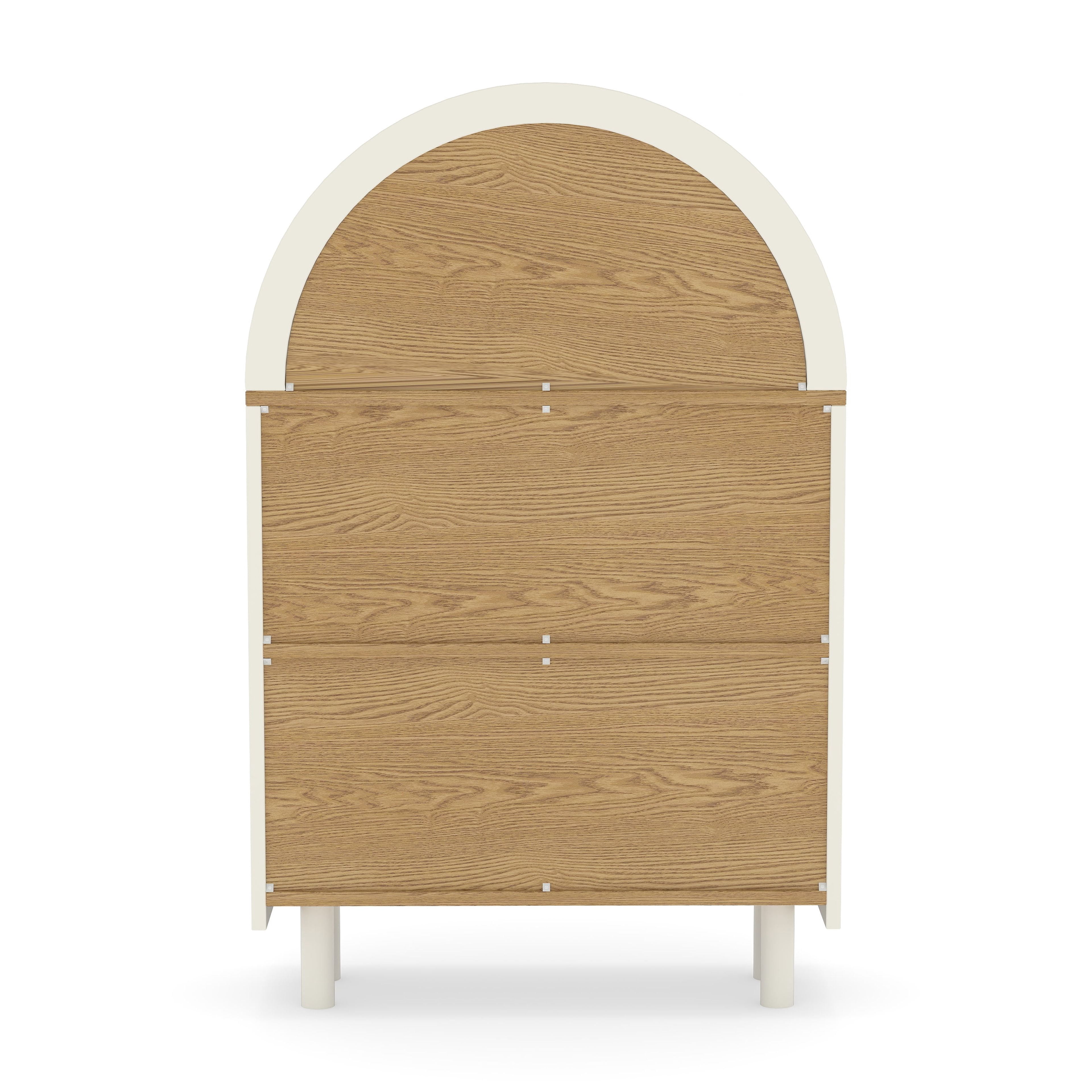Arched Top Bookshelf, 3-Tier Open Storage Shelf with Two-Tone Finish, Solid Wood Legs Freestanding Display Rack for Living Room Bedroom Entryway