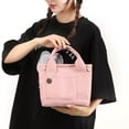 thumbnail image 4 of Bolso Bolsos de lona para mujer con múltiples bolsillos para mamá informales para el trabajo (rosa), 4 of 5
