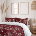 thumbnail image 2 of Ambesonne Flowers Boho Down Alternative Quilt Comforter, Spring Magnolia Sketch, King, Dimgray Burgundy, 2 of 5