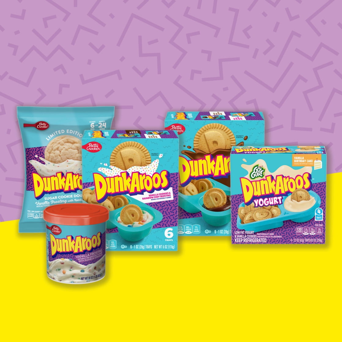 Dunkaroos Vanilla Cookies and Vanilla Frosting, Rainbow Sprinkles, 1.5 oz