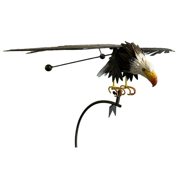 Esschert Design Eagle Rocker Outdoor Garden Stake - 51.5" - Brown and White