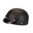 thumbnail image 2 of Casco de Bicicleta PU Cuero Absorción de Choque Transpirable Casco de Patineta Portátil de Verano para Motos para Patinar Bicicleta de Montaña Marrón negro, 2 of 8