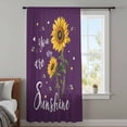 thumbnail image 3 of Purple Sunshine Sunflower Semi Sheer Curtains Drapes for Living Room,Bedroom,French Doors Window 84 Inches Long,Pastoral Bees Farmhouse Floral Rod Pocket Chiffon Curtain Drapery Voile Draperies Panel, 3 of 8