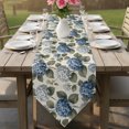 thumbnail image 6 of Blue Hydrangea Table Runner Linen Burlap Table Runner 72 Inches Long Retro Botanical Floral Farmhouse Dresser Scarves for Kitchen Island Coffee Dining Room Party Wedding Holiday Decoration 13"x72", 6 of 8