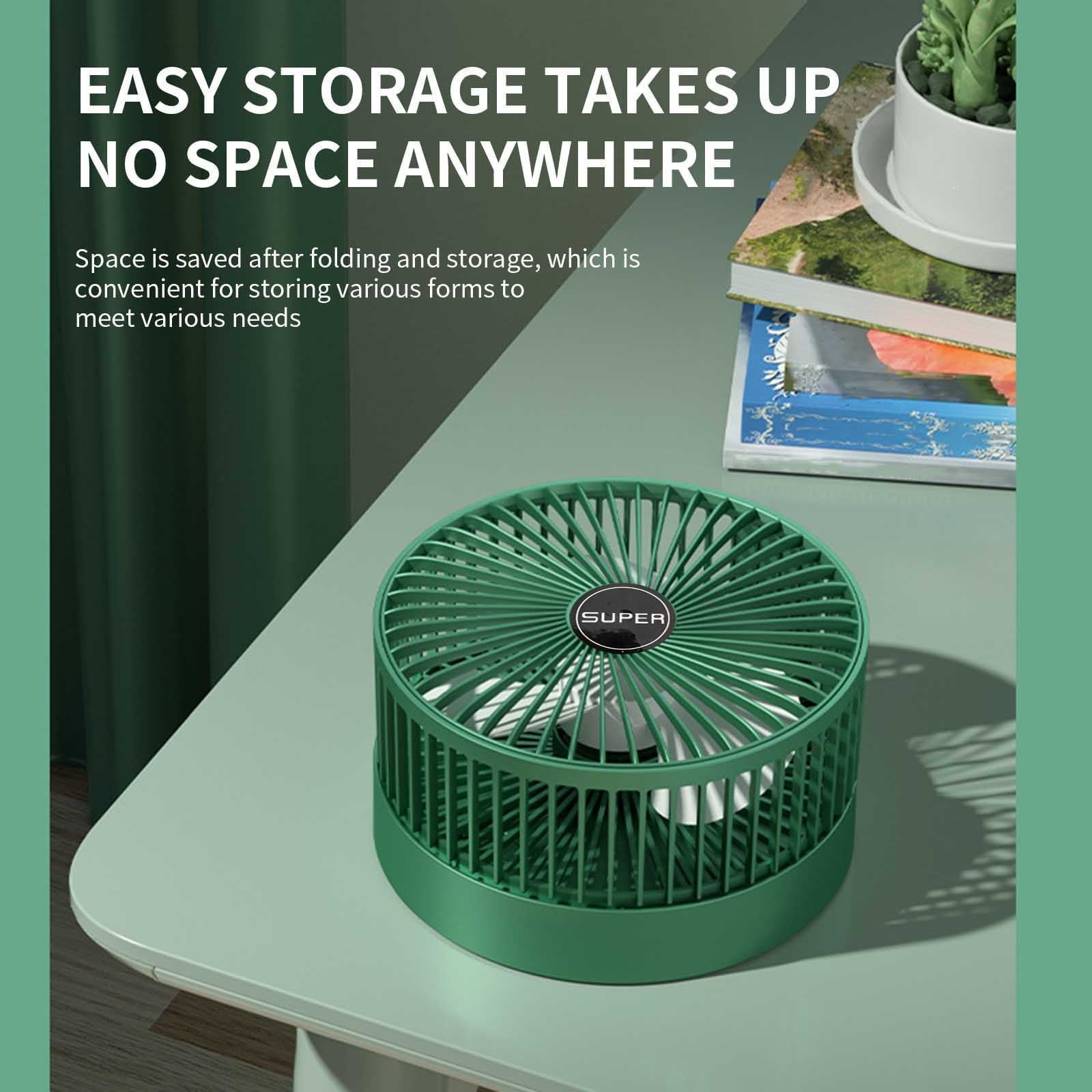 Aufmer Portable Foldable Small Fan Quiet Rechargeable Office Desktop Fan✫20% off New 2024